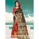 Banarasi Silk Black And Red Traditional Saree