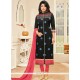 Black Resham Work Churidar Suit