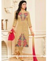 Embroidered Work Cotton Churidar Suit