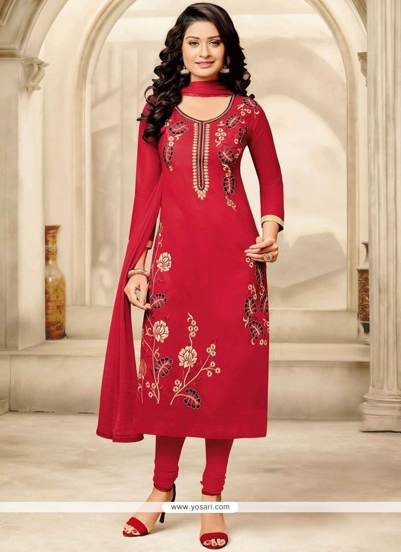 Buy Red Churidar Designer Suit | Churidar Salwar Suits