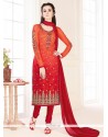 Faux Georgette Resham Work Churidar Designer Suit