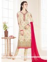 Cream Churidar Designer Suit