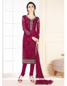 Embroidered Work Faux Georgette Churidar Designer Suit