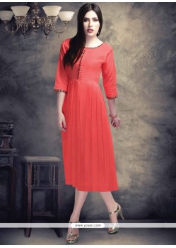 Cotton Plain Work Party Wear Kurti