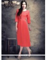 Cotton Plain Work Party Wear Kurti