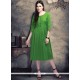 Plain Work Green Party Wear Kurti