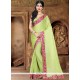 Embroidered Work Sea Green Faux Georgette Classic Designer Saree