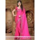 Faux Georgette Hot Pink Classic Saree