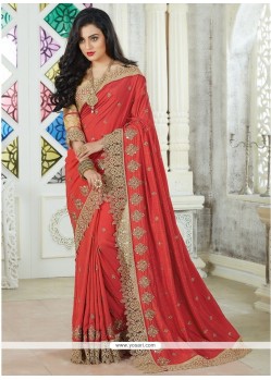 Red Art Silk Traditional Saree