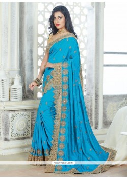 Blue Art Silk Traditional Designer Saree