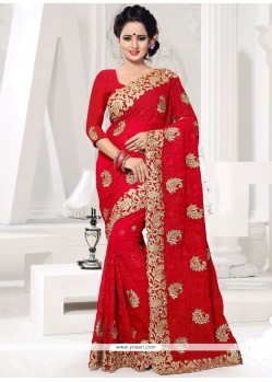 Red Designer Saree