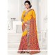 Lace Faux Georgette Designer Saree In Yellow