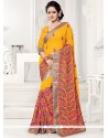 Lace Faux Georgette Designer Saree In Yellow