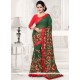 Green Embroidered Work Faux Georgette Classic Designer Saree