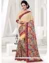 Faux Georgette Beige Saree