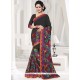 Black Lace Work Faux Georgette Classic Saree