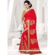 Lace Work Red Designer Saree