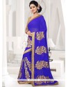 Lace Work Faux Georgette Classic Designer Saree