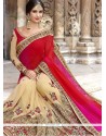 Faux Georgette Resham Work Designer Half N Half Saree