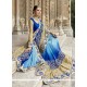 Resham Work Blue Classic Designer Saree