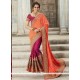 Magenta And Orange Half N Half Trendy Saree