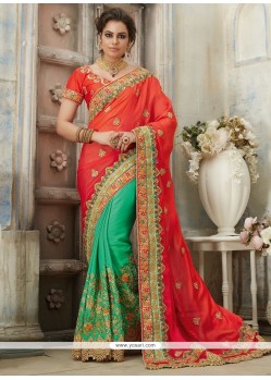 Art Silk Designer Half N Half Saree