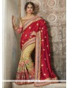 Resham Work Art Silk Designer Half N Half Saree