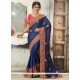 Art Silk Navy Blue Classic Designer Saree