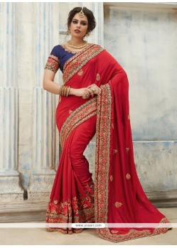 Patch Border Work Classic Designer Saree