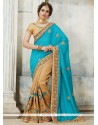 Art Silk Resham Work Designer Half N Half Saree