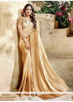 Beige Lace Work Shaded Saree