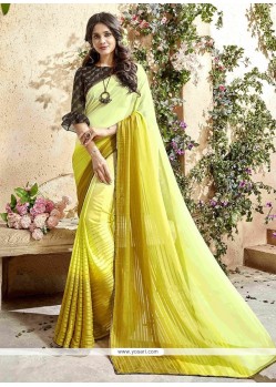 Yellow Faux Georgette Shaded Saree