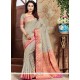 Grey Weaving Work Designer Traditional Saree