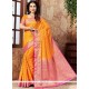 Art Silk Orange Weaving Work Traditional Designer Saree