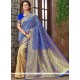 Blue Weaving Work Banarasi Silk Traditional Designer Saree