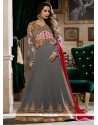 Malaika Arora Khan Faux Georgette Lace Work Floor Length Anarkali Suit