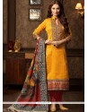 Print Work Churidar Designer Suit