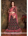 Net Black And Pink Resham Work Lehenga Choli