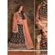 Net Black And Peach Embroidered Work Lehenga Choli