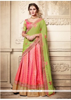 Pink Embroidered Work Lehenga Choli