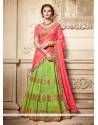 Green And Pink Art Silk Lehenga Choli