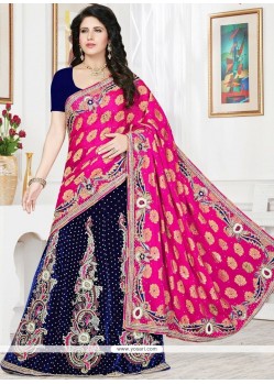 Patch Border Work Lehenga Saree