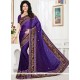 Patch Border Work Blue Classic Designer Saree