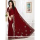 Faux Chiffon Maroon Designer Saree