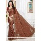 Jacquard Brown Classic Designer Saree