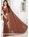 Jacquard Brown Classic Designer Saree