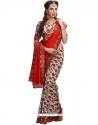 Patch Border Work Red Art Silk Classic Designer Saree