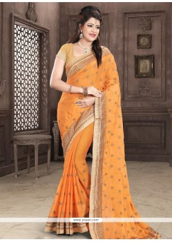 Faux Georgette Orange Classic Saree