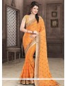 Faux Georgette Orange Classic Saree