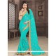 Patch Border Work Faux Georgette Designer Saree